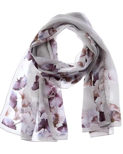 Jimmy Choo Logo Silk Scarf In Gray