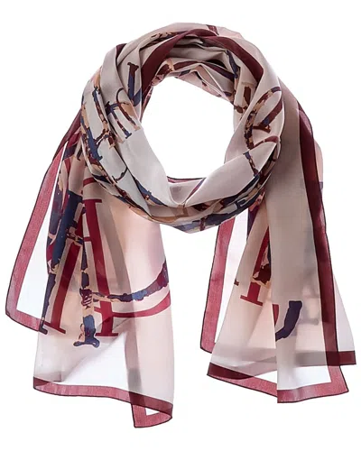 Jimmy Choo Logo Silk Scarf In Neutral