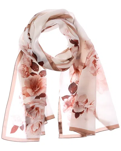 Jimmy Choo Logo Silk Scarf In Pink