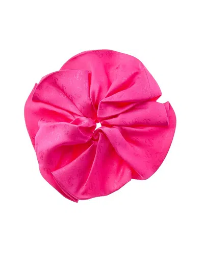 Jimmy Choo Logo Silk Scrunchie In Pink