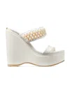 Jimmy Choo Logo Sloping Heels In White