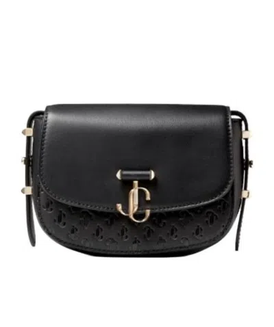 Jimmy Choo Logo Small Crossbody Bag In Black