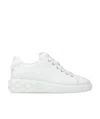 Jimmy Choo Womens V White Diamond Light Maxi Branded Leather Low-top Trainers In White
