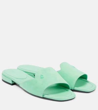 Jimmy Choo Pantoletten Aus Veloursleder In Grün