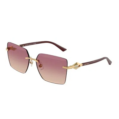 Jimmy Choo Logo Sunglasses In Brown