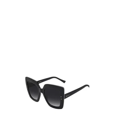 Jimmy Choo Logo Sunglasses In Black
