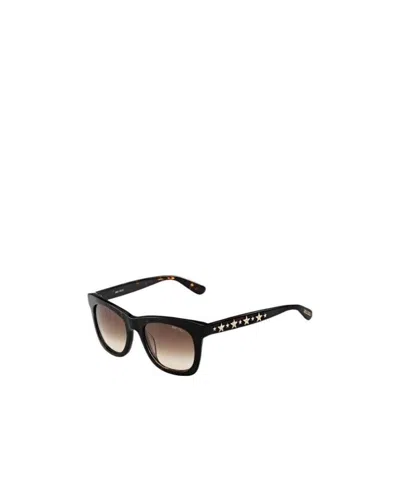 Jimmy Choo Logo Sunglasses In Black