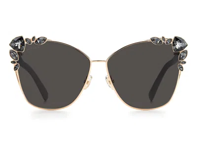 Jimmy Choo Logo Sunglasses In Black