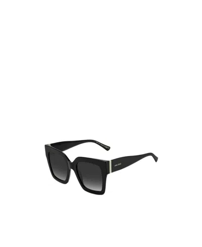 Jimmy Choo Logo Sunglasses In Black