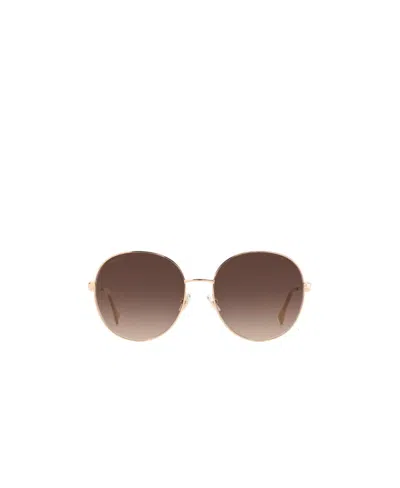 Jimmy Choo Logo Sunglasses In Brown