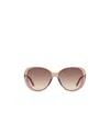 Jimmy Choo Logo Sunglasses In Nude