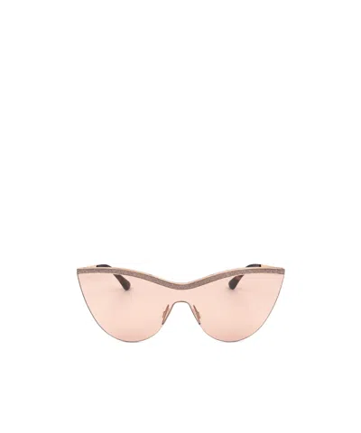 Jimmy Choo Logo Sunglasses In Nude