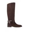 Jimmy Choo Suede Lawton Kb Flat Boots 37 In Brown