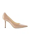 Jimmy Choo Logo Thin-soled Shallow-mouth High-heeled Shoes In Nude