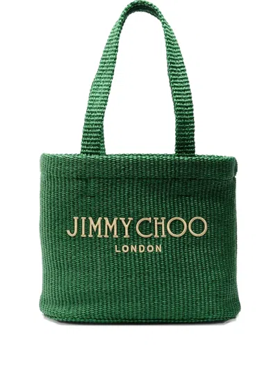 Jimmy Choo Logo Tote Bag In Green