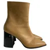 Jimmy Choo Logo Zipped Ankle Boots In Brown Calf Leather In Brown