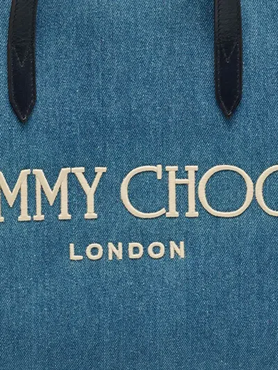Pre-owned Jimmy Choo Logo-detail Leather Tote Bag In Blue