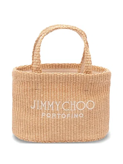 Jimmy Choo Logo-detail Tote Bag In Brown