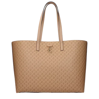 Jimmy Choo Logo-embossed Leather Tote Bag In Brown