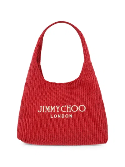 Jimmy Choo Logo-embroidered Tote Bag In Red