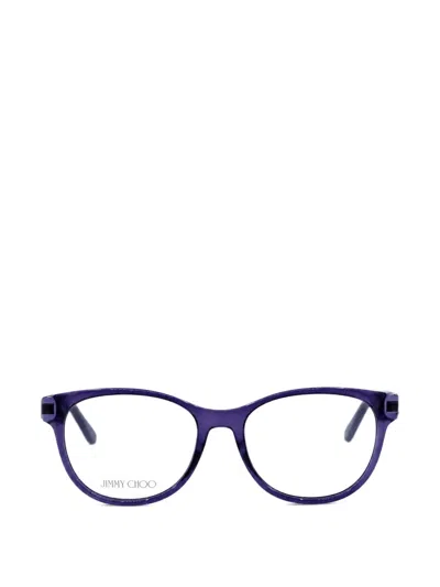 Jimmy Choo Logo-plaque Square-frame Glasses In Black