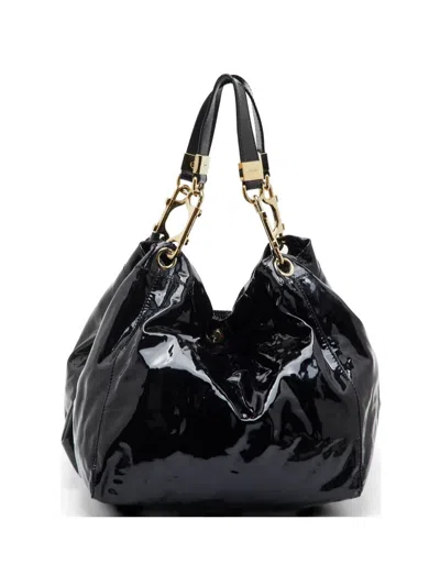 Pre-owned Jimmy Choo Lohla Jane Patent-leather Tote Bag In Black