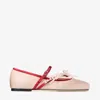 Jimmy Choo Loli Satin Bows Ballerina Flats In Pink