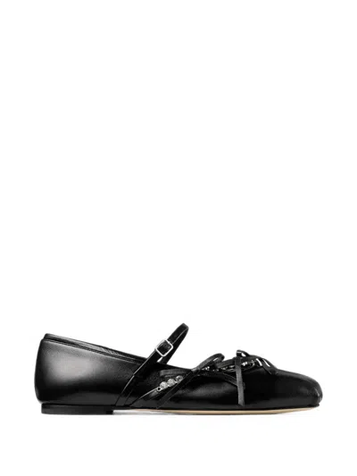 Jimmy Choo Loli Crystal-embellished Ballet Flats In Black