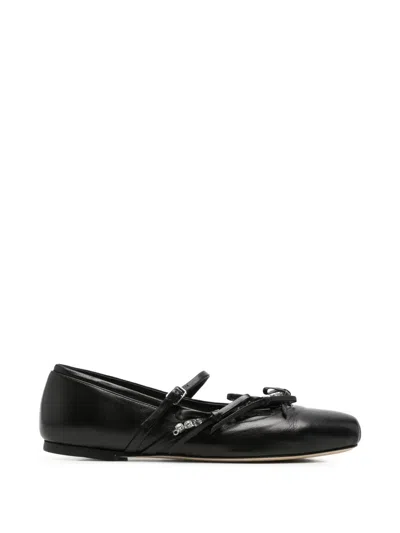 Pre-owned Jimmy Choo Loli Embellished Ballet Flats In Black
