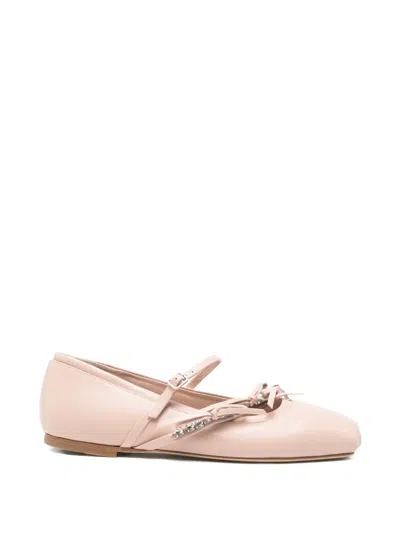 Jimmy Choo Loli Embellished Strap Ballet Flats In Pink