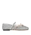 Jimmy Choo Loli Glitter Ballerina Flats In Silver