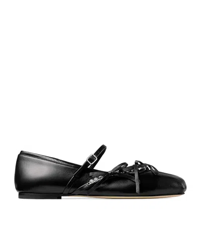 Jimmy Choo Loli Leather Ballerina Flats