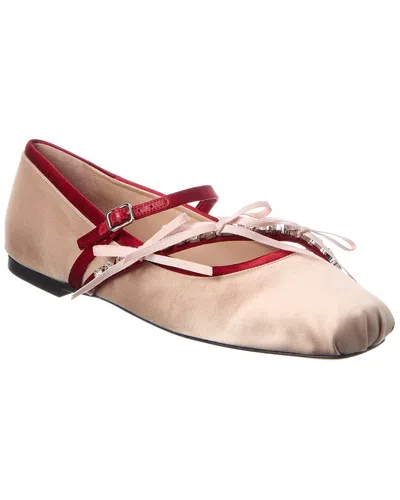 Jimmy Choo Loli Satin Ballerina Flat In Neutral