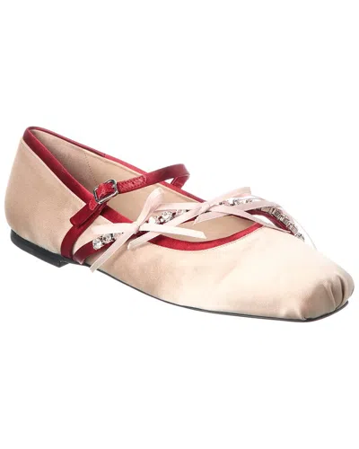 Jimmy Choo Loli Satin Ballerina Flat In Neutral
