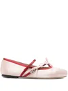 Jimmy Choo Loli Satin Bows Ballerina Flats In Pink