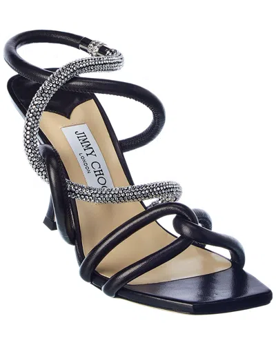 Jimmy Choo Lonnie 90 Leather Sandal In Black