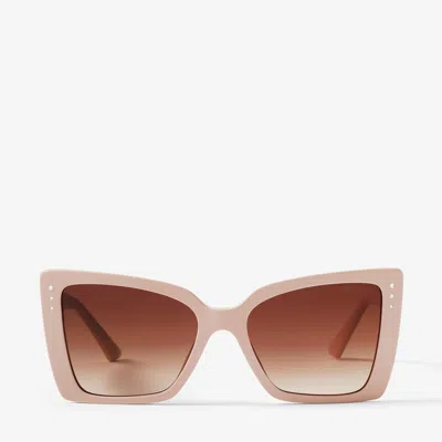 Jimmy Choo Lorea Cat-eye Sunglasses In Brown