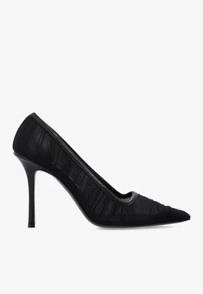 Jimmy Choo Lotta 100 Ruched Tulle Pumps