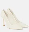 Jimmy Choo Stiletto Heel Pumps Square Toe In Ivory/ivory