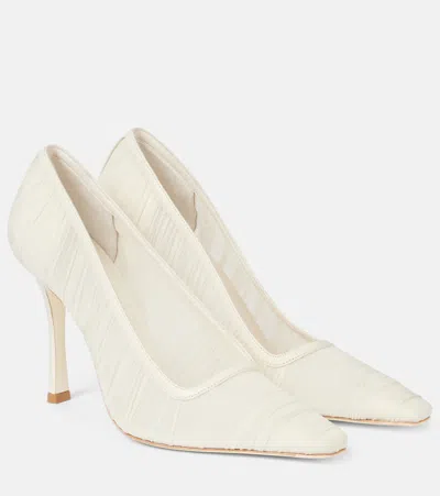 JIMMY CHOO BRIDAL LOTTA 100 RUCHED TULLE PUMPS