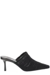 Jimmy Choo Draped Pointed Toe Stiletto Mules In Black