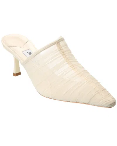 Jimmy Choo Lotta 65 Ruched Tulle Mule In White