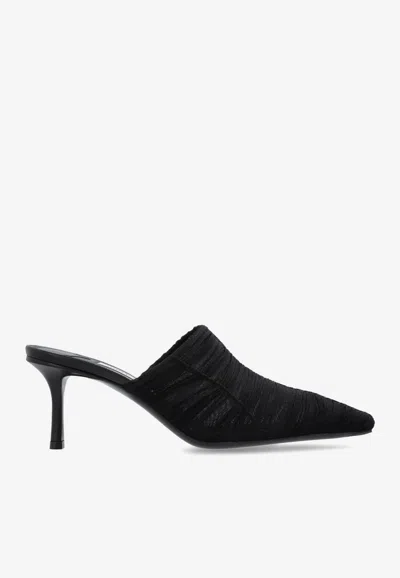 JIMMY CHOO LOTTA 65 RUCHED TULLE MULES