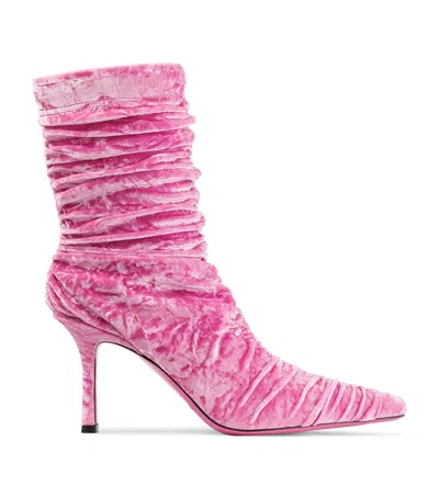 JIMMY CHOO LOTTA 65 VELVET ANKLE BOOTS