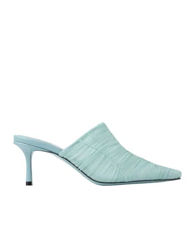 Jimmy Choo Lotta 65 Ruched Tulle Mules In Blue