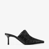 Jimmy Choo Draped Pointed Toe Stiletto Mules In Black