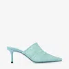 Jimmy Choo Lotta 65 Ruched Tulle Mules In Light Teal