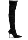 Jimmy Choo Lotta Otk 100 Velvet Over-the-knee Boots In Black