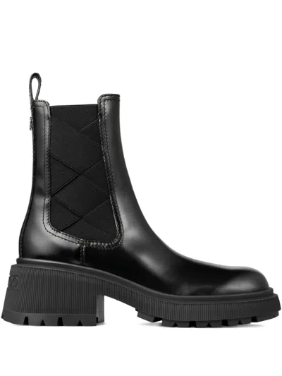 Jimmy Choo Louri Leather Combat Boot In Black