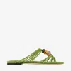 Jimmy Choo Lova Embellished Suede Sandals In Green